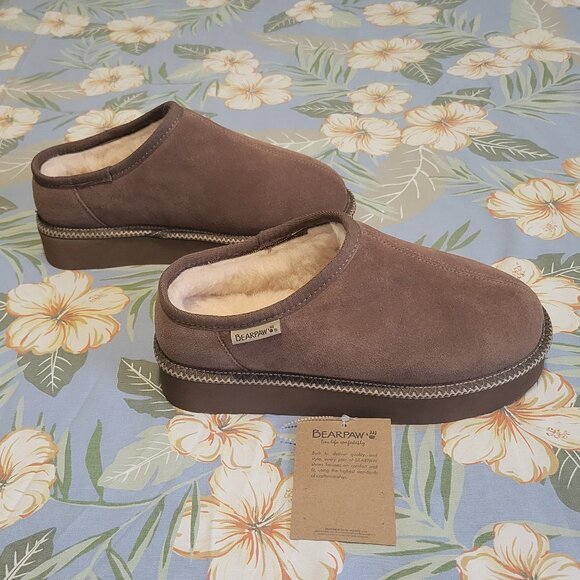 Bearpaw Martis Caroline Platform Slippers Hickory 9 - Picture 4 of 11